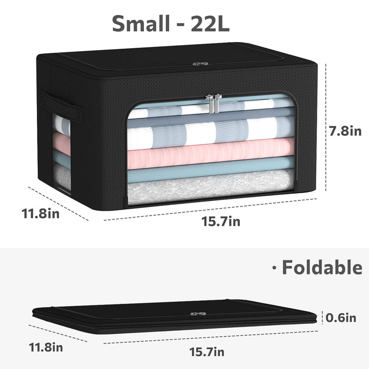 3Pack Foldable Storage Bins - Frame Storage Box Linen F