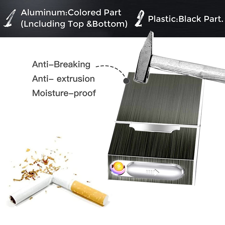 DXIN Cigarette Case King Size Aluminum for Whole Packag