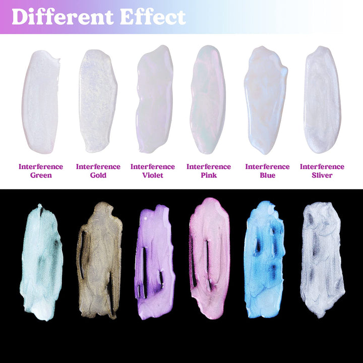 LET&#39;S RESIN Resin Mica Powder, 6 Colors Interference Mica Powder for Epoxy Resin, Spirit Pearl Pigment Powder for Resin, Paint, Slime, Art