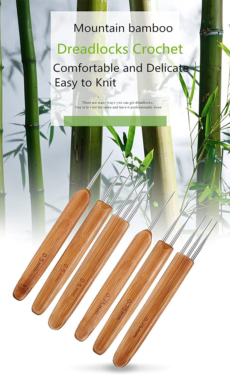 Dreadlock Hook Tool, 3 Pcs Dreadlocks Crochet Hooks Needles Tool, Crochet Hook Needle for Hair Dreadlock Braid Craft 0.5 mm 1 Hook, 2 Hooks, 3 Hooks(0.5MM)