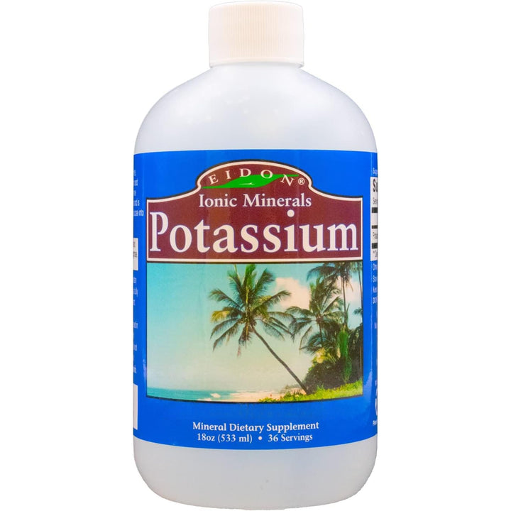 Liquid Potassium Supplement - Potassium Chloride Drops, Essential Electrolyte for Cell Function, Bioavailable Ionic Minerals, All Natural, No-Preservatives or Additives - 18 oz