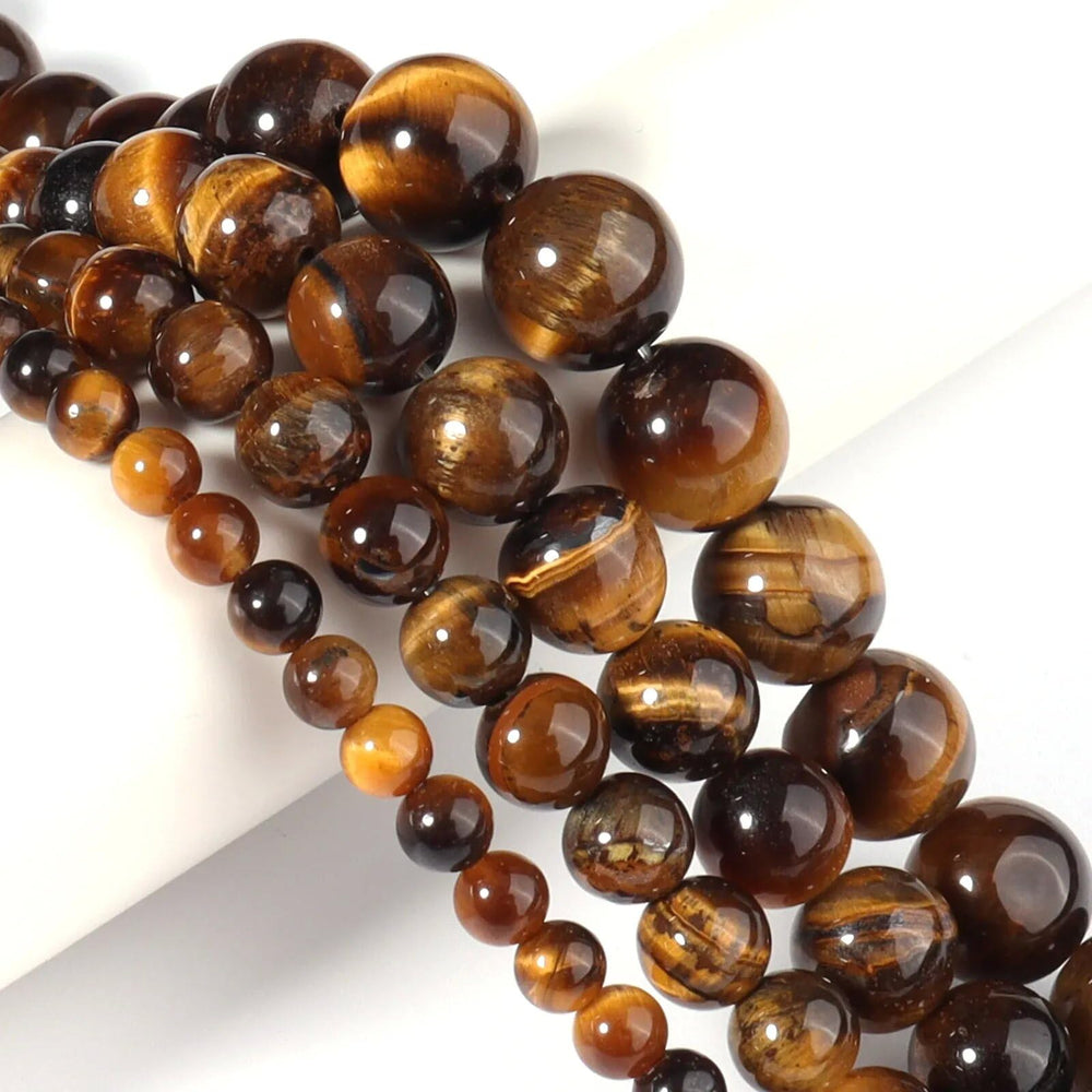 HAAMIIQII 45pcs 8mm Natural Yellow Tiger Eye Beads Roun