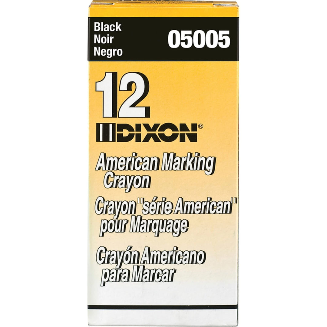 Long-Lasting Marking Crayons, 5, Black, Pack of 12