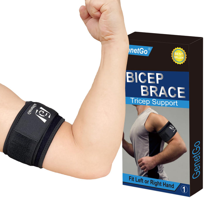 Bicep & Tricep Tendonitis Brace Compression Sleeve - Pain Relief for Bicep and Tricep Muscle Strains, Upper Arm Support (S/M Width-3)