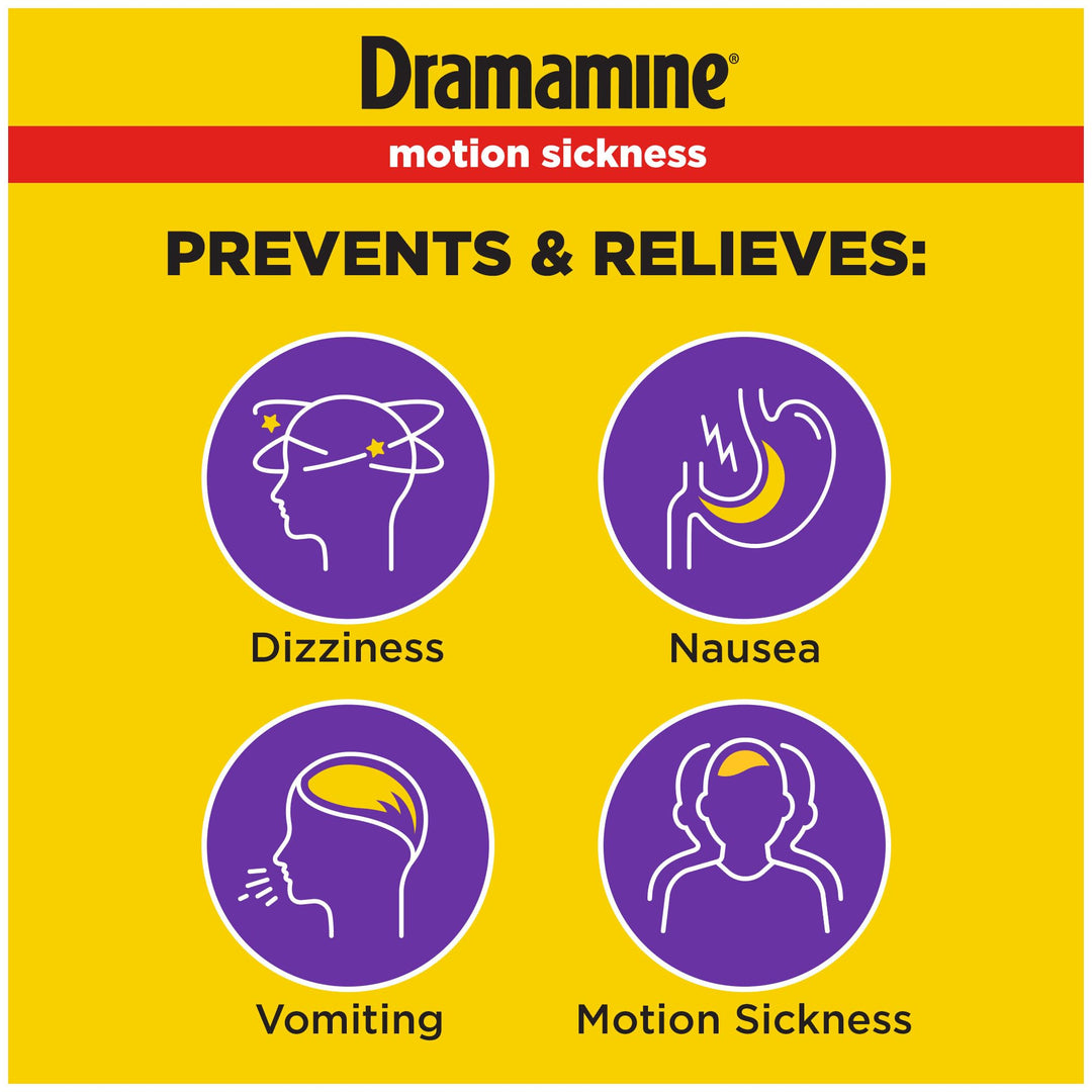 Dramamine Motion Sickness Relief Less Drowsey Formula, 8 Count (Pack of 1)