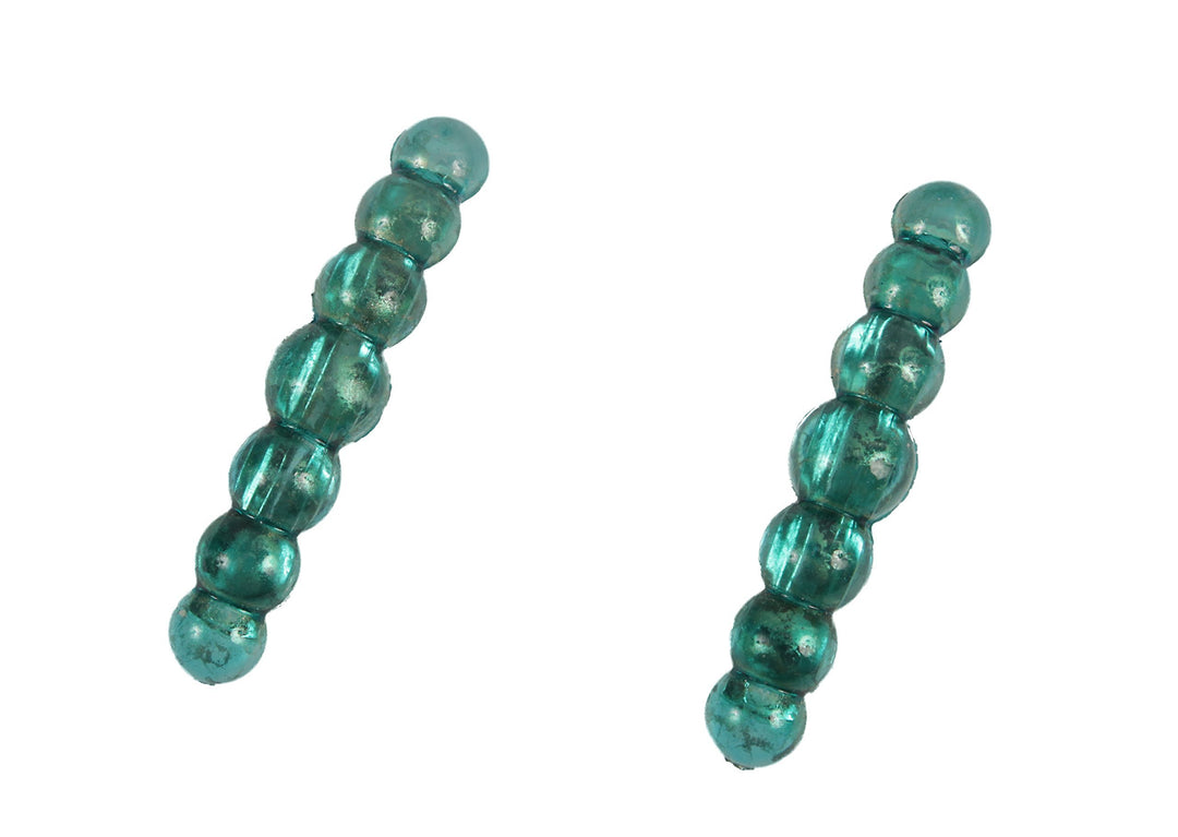French Automatic Ball Hand Painted Barrette Pair