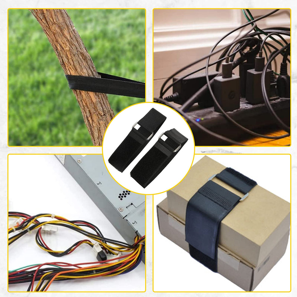 Tie Down Straps for Jeep Wrangler 21 x 1.5 Hook & Steel Loop Fasteners Rear Window Secure Soft Top When Down or Sunrider Adjustable Cinch Straps for Auto, Home, Outdoors(A Pair) Black