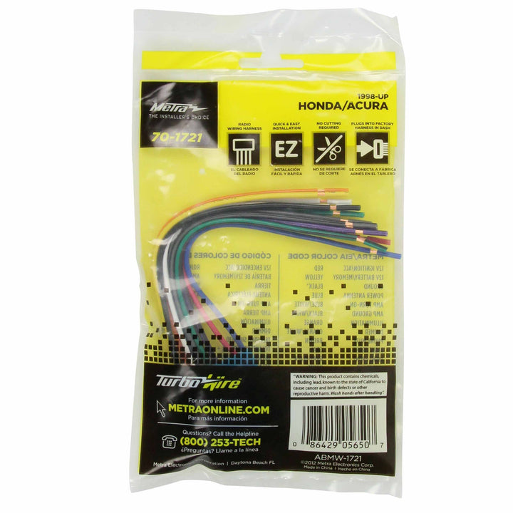 Metra 70-1721 Blue Wiring Harness for 1998-2013 Acura/S