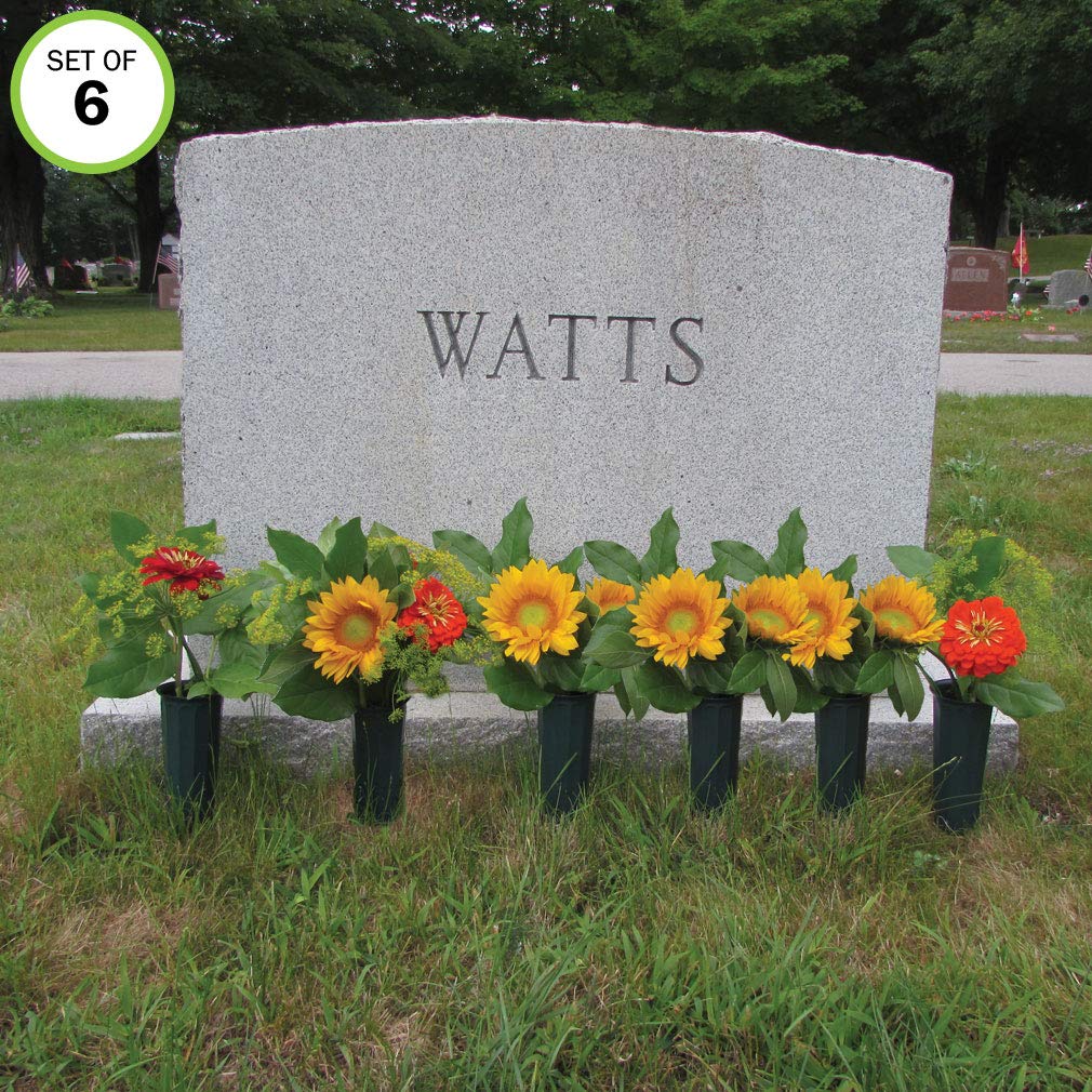 Evelots Set Of 6 Cemetery Grave Patriotic Memorial Veterans Flower Cone Vases 7
