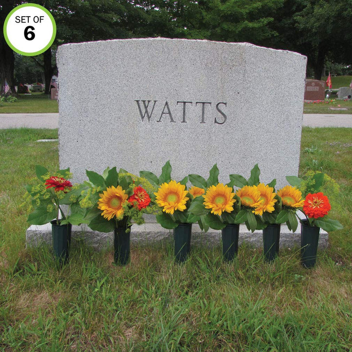 Evelots Set Of 6 Cemetery Grave Patriotic Memorial Veterans Flower Cone Vases 7