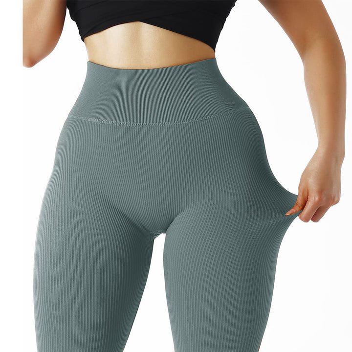 SUUKSESS Women Ribbed Seamless Leggings High Waisted Tu