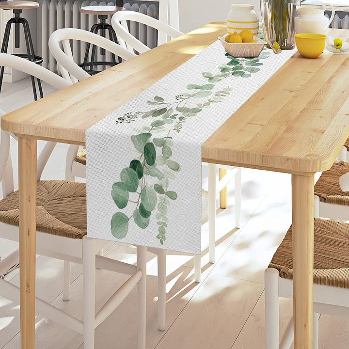 Greenery Table Runner ,Thanksgiving Table Decor Christmas Decoration Fall Table Runner for Farmhouse Decorations, Kitchen Dinning Outdoor Table Decor 13 x 70 Inch
