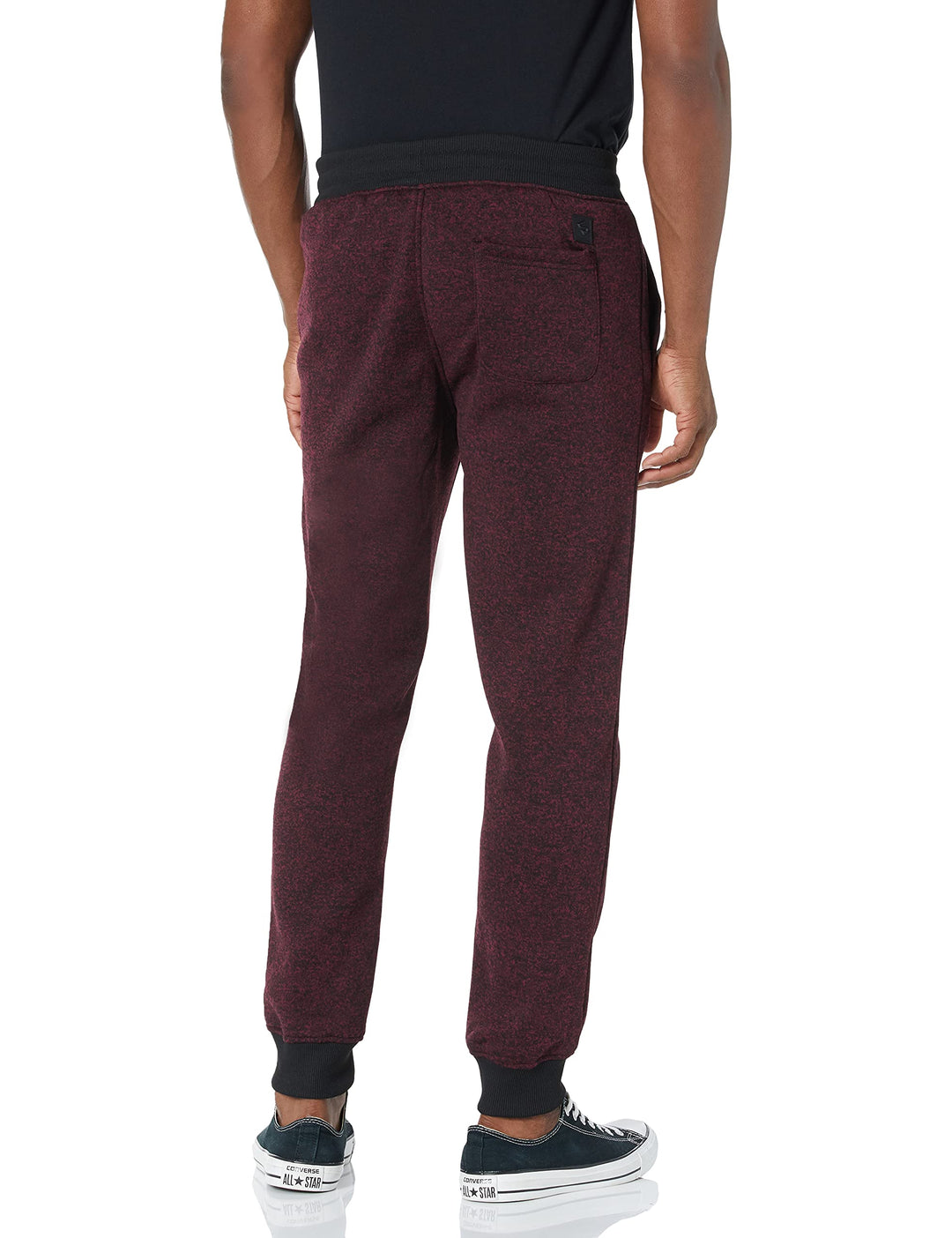 Men&#39;s Basic Fleece Marled Jogger Pant, Burgundy(Marled), Medium