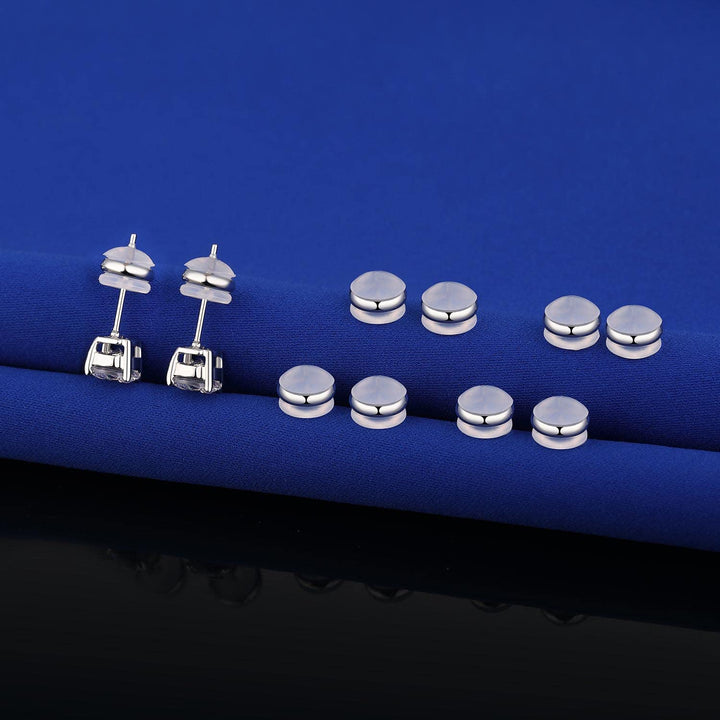 12pcs Rubber Earring Backs,Premium Silicone Earring Backs Can Locking Earring Backs for Studs, No-Irritate Hypoallergenice Earring Backs for Adults&amp;Kids(White)