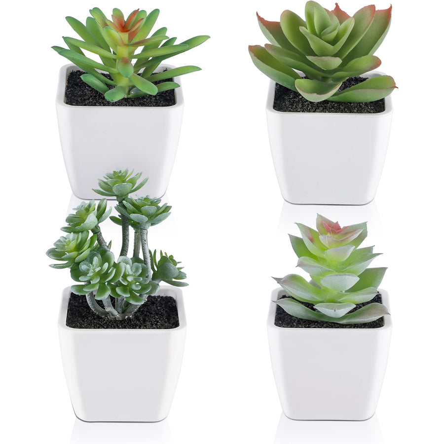 COCOBOO Artificial Succulents in Pots 4pcs Succulents P