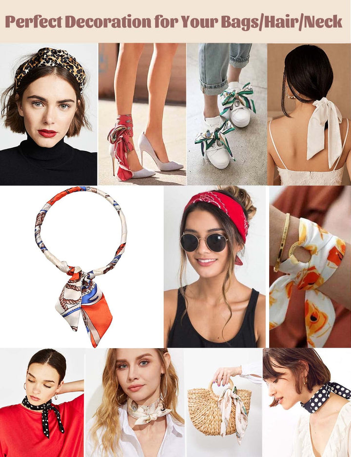 Purple Blue Scarf Bags for Women Handbag Scarfs Band Hair Neck Scarves Fashion Gifts