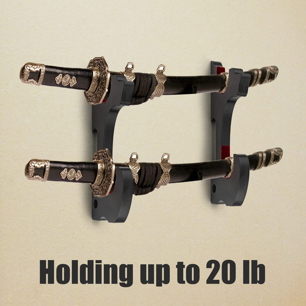 Ekkhysis Sword Holder Wall Mount 2-Tier Velvet Padded H