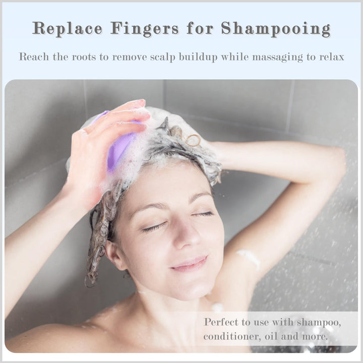 Shampoo Brush Hair Scalp Massager, FReatech [Wet &amp; Dry] Scalp Massage Brush Soft Silicone Comb for Men, Women, Kids and Pet - Purple