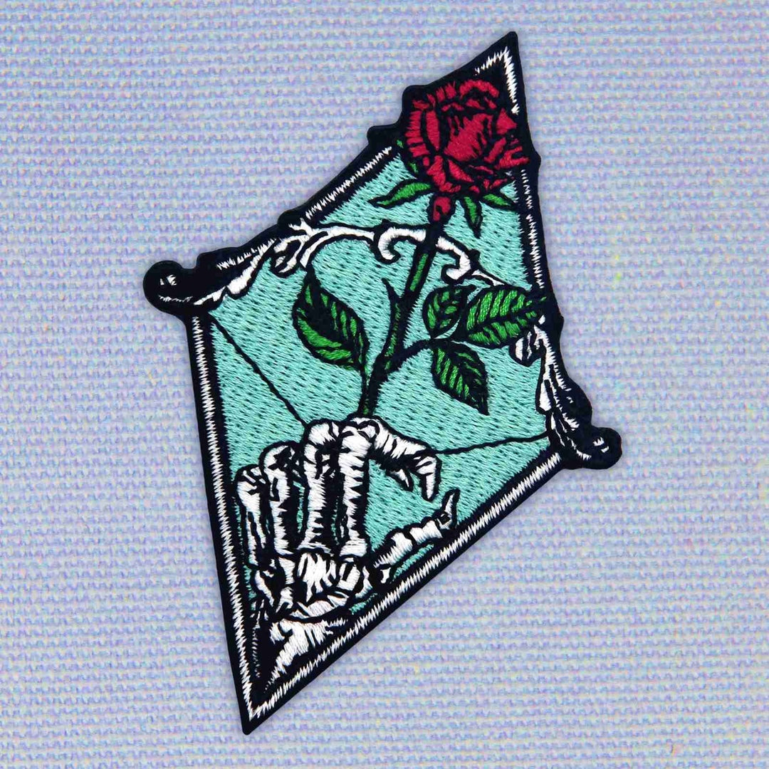 Kill You Tenderly Rose Arrow Patch Embroidered Applique