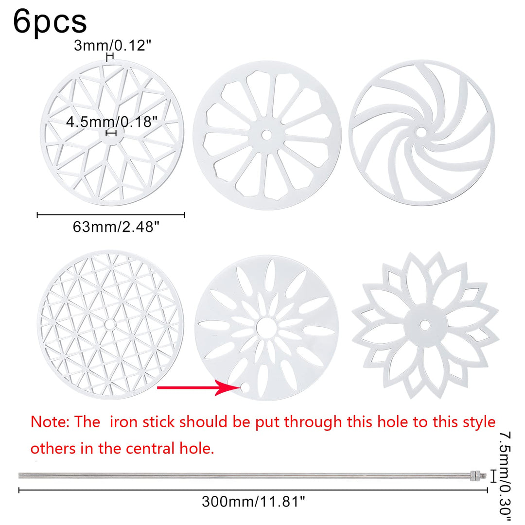 6 Styles 2.5 Round Soap Mold Tools Silicone Swirl Latte Partition Flower Templates Soap Kaleidoscope Pull Through Mold 11.8 Stick for Handmade Soap, Christmas Candle Making, Cake Decor