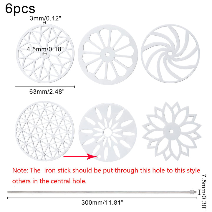 6 Styles 2.5 Round Soap Mold Tools Silicone Swirl Latte Partition Flower Templates Soap Kaleidoscope Pull Through Mold 11.8 Stick for Handmade Soap, Christmas Candle Making, Cake Decor