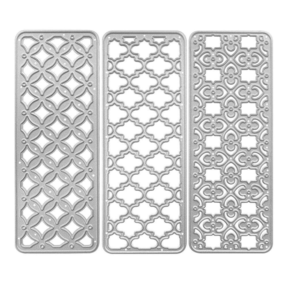Metal Die Cuts 3 Styles of Lace Frame Embossing Stencil Cutting Dies for Card Making Scrapbooking Paper Craft Album Stamps DIY Décor