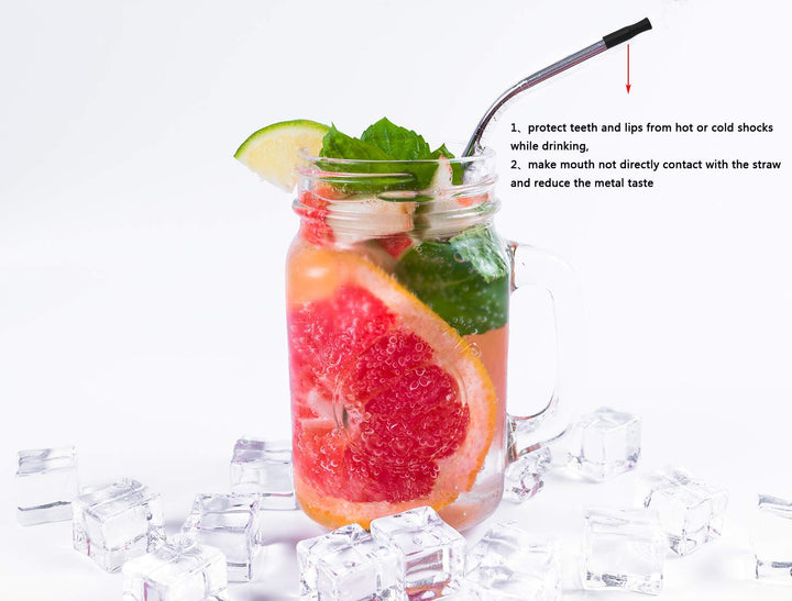 Mini Skater 8Pcs Multi Color Food Grade Silicone Straws