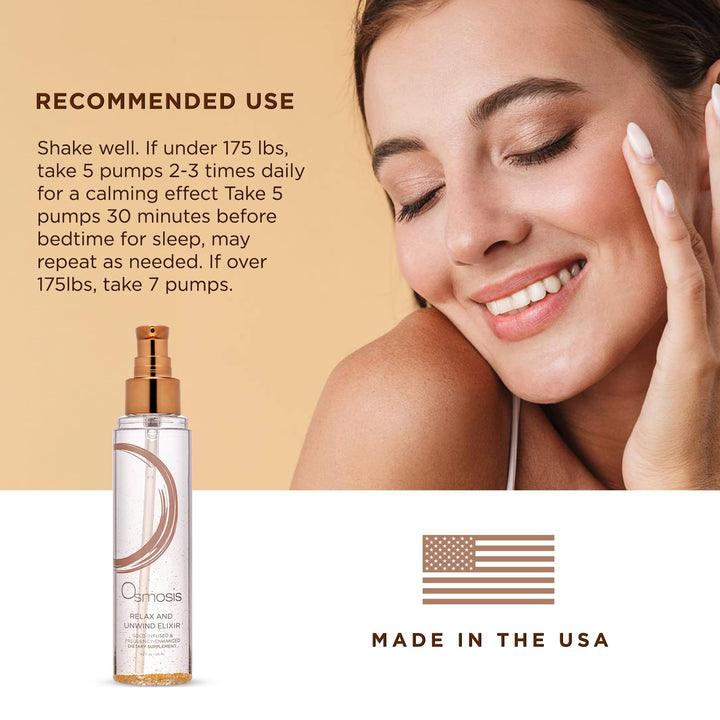Osmosis Relax and Unwind Elixir, Daily Calming Supplement Drink, Targets Relaxation and Tranquility, Helps Improve Sleep, 4.2 Fl Oz