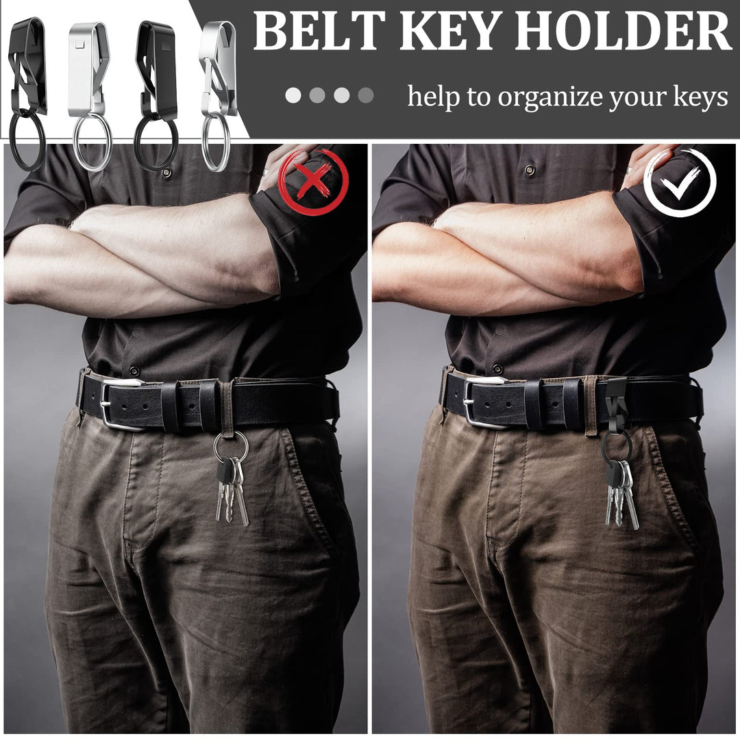 Moxweyeni 4 Pieces Belt Key Clip Key Holder Belt Securi