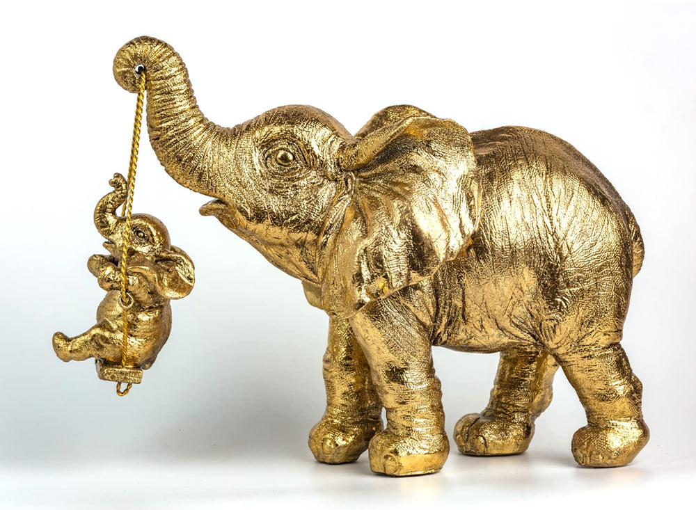 CyanRain Elephant Statue, Gifts for Mom, Mom Gifts: Elephant Brings Good Luck, Health, Strength and Recall Wonderful Memories with Parents
