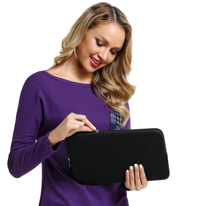 15.6 Laptop Sleeve Compatible for 16 MacBook Pro 16 Inch 15 Mac Hp Acer Aspire 5 Samsung Lenovo Surface Book Envy x360 15 in Computer Cover 16in PC Carrying Case 15.6 Inch Bag Neoprene, Black