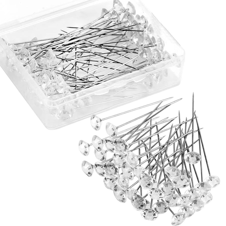 Senkary 200 Pieces Corsages Pins Flower Pins Diamond Cr