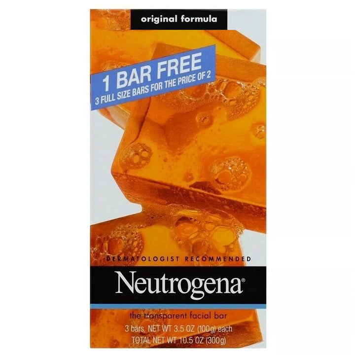 Neutrogena Transparent Facial Bar Bonus Pack, Original 