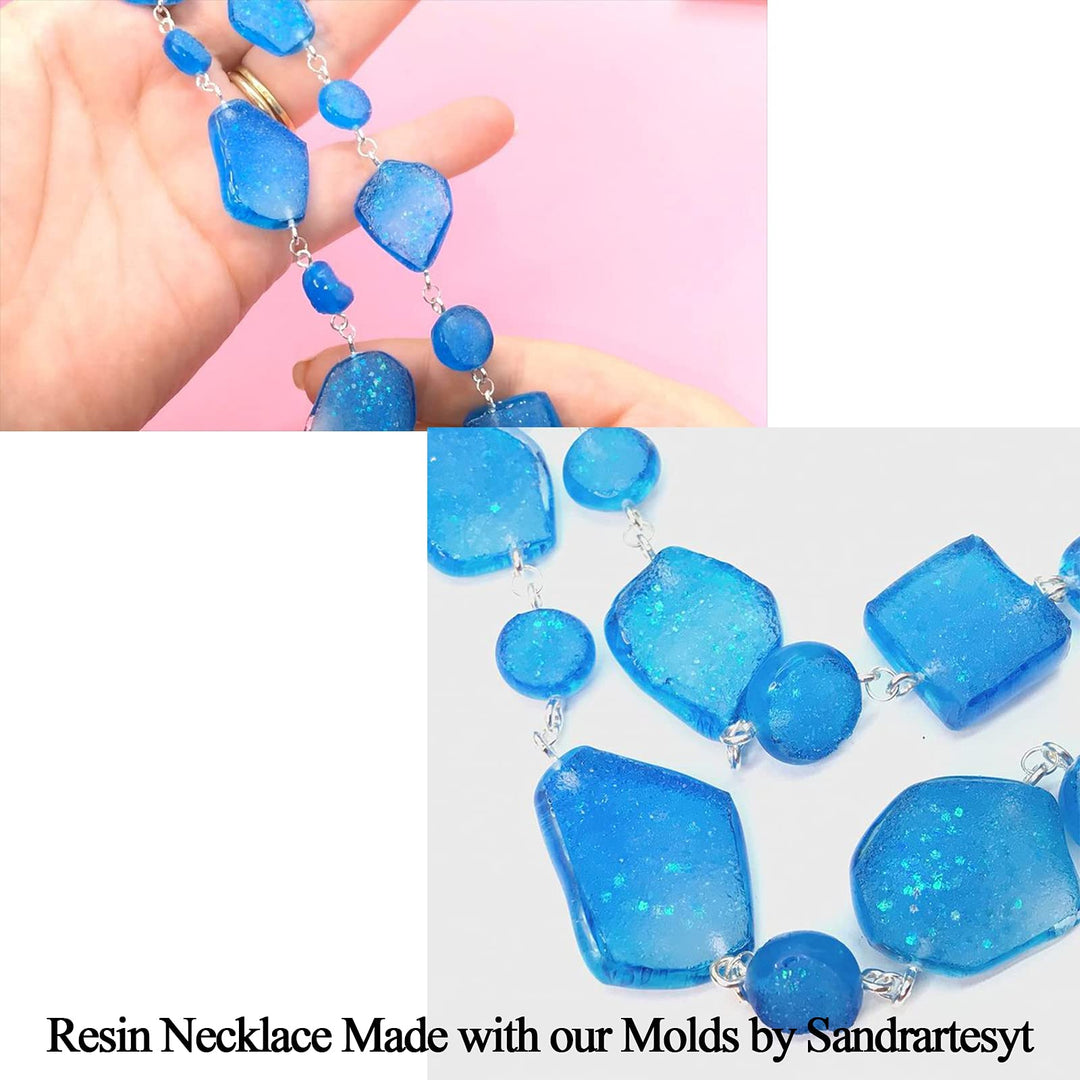Geode Epoxy Resin Silicone Molds Set Jewelry Making Kits for Necklace Pendant Earrings Bracelet Charms 33 Shapes 0.35-1.65inch