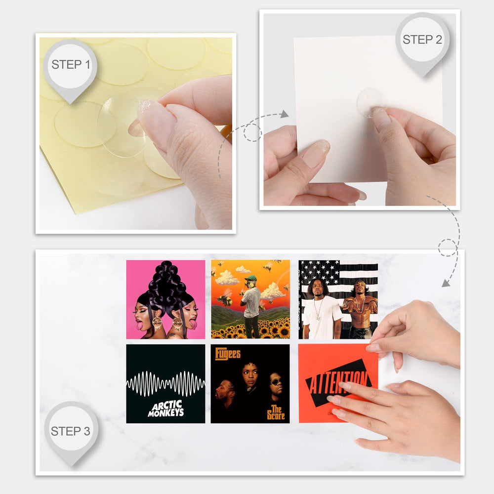 Aesthetic Album Cover Posters or Trendy Rapper Photo Collage Kit Perfect For Dorm/Room Wall Decor With Glue Dots, 80pc 4x4