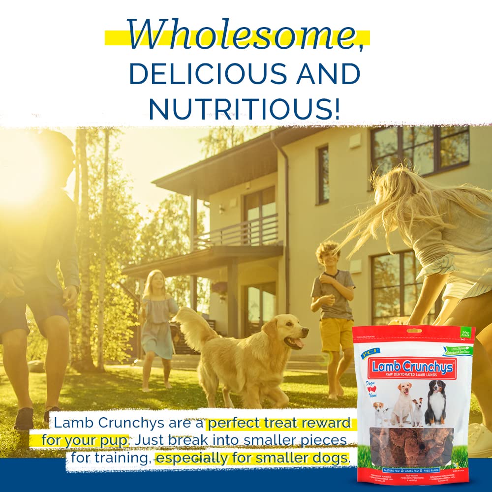 Pet Center Inc. Lamb Crunchys Raw Dehydrated Lamb Lungs Dog Treats, 16 Ounce Pack, LAM-016MC