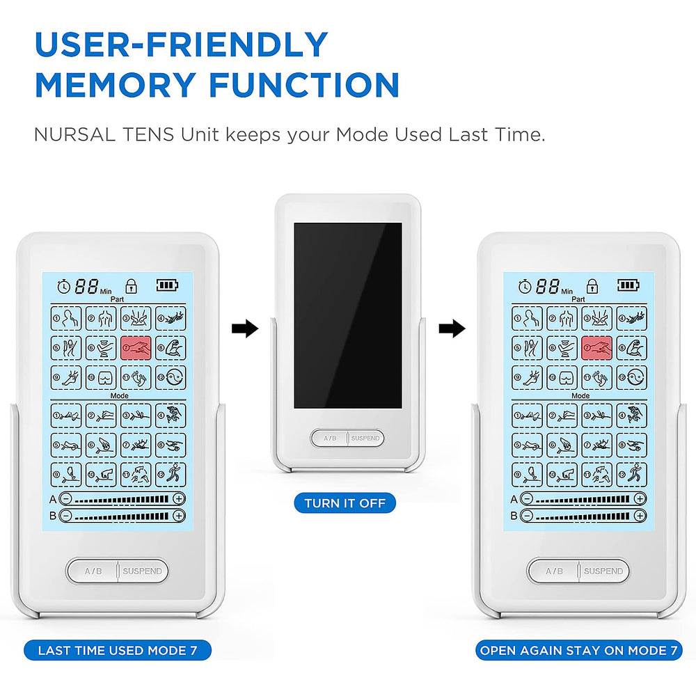 NURSAL Dual Channel TENS Unit Muscle Stimulator for Pai