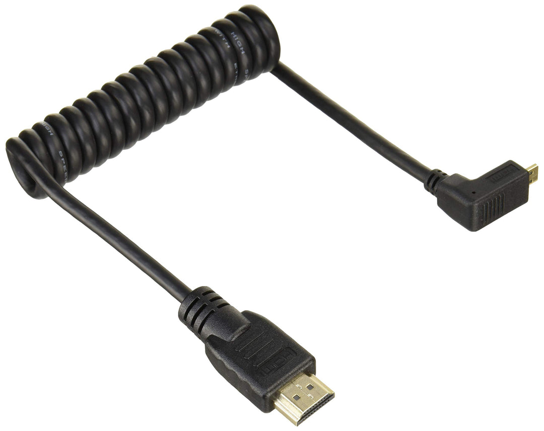 Atomos Right-Angle Micro to Full HDMI Coiled Cable (11.