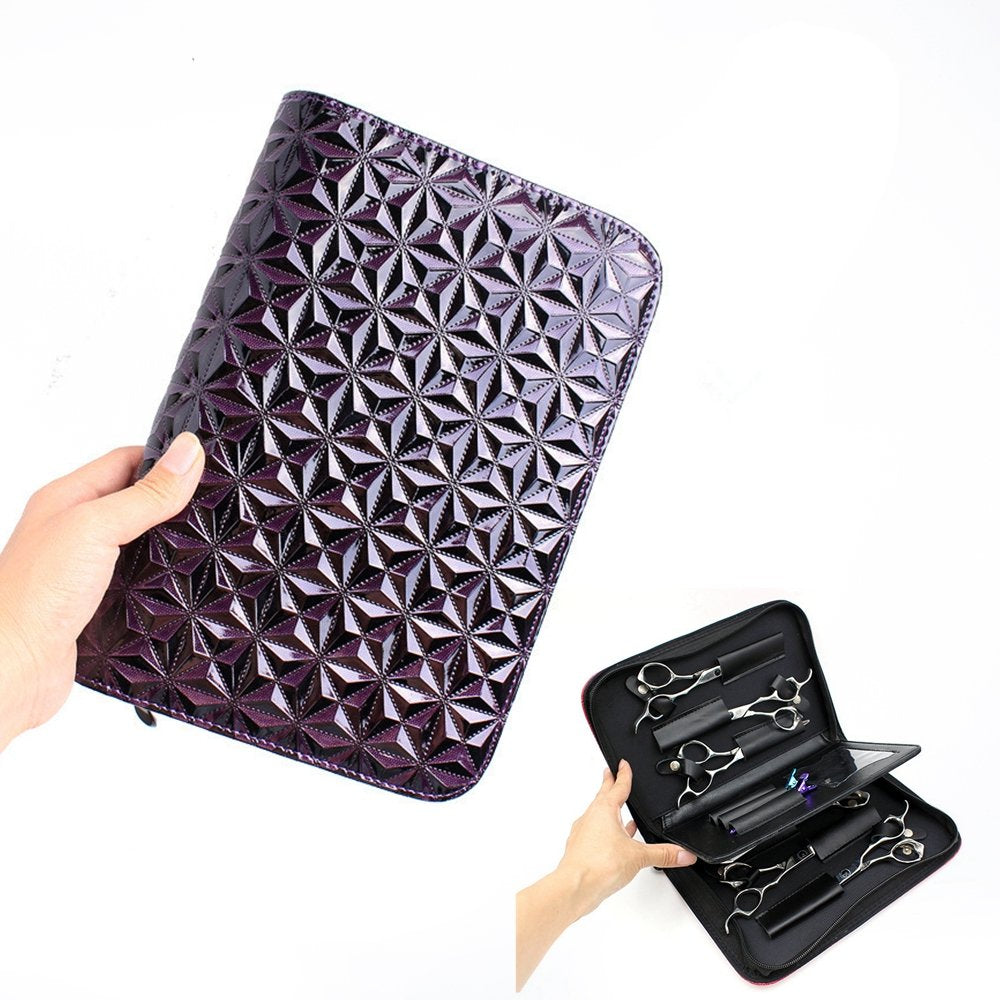 SMITH CHU Hair Shear Scissors Bag Holder - Barber Pouch Cases for Hairdressers - Salon Tools Holster Diamond Quilted Pattern Bag (pink)