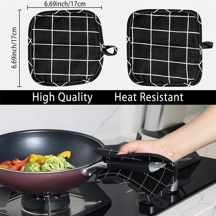 Pot Holders 100% Cotton Heat Resistant,Square Colorful Hot Pad for Kitchen Cooking Barbecue (7 x 7) Inches