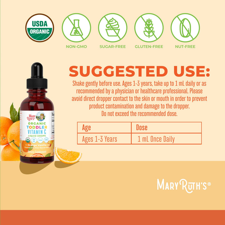 MaryRuth Organics Toddler Vitamin C Drops | USDA Organi
