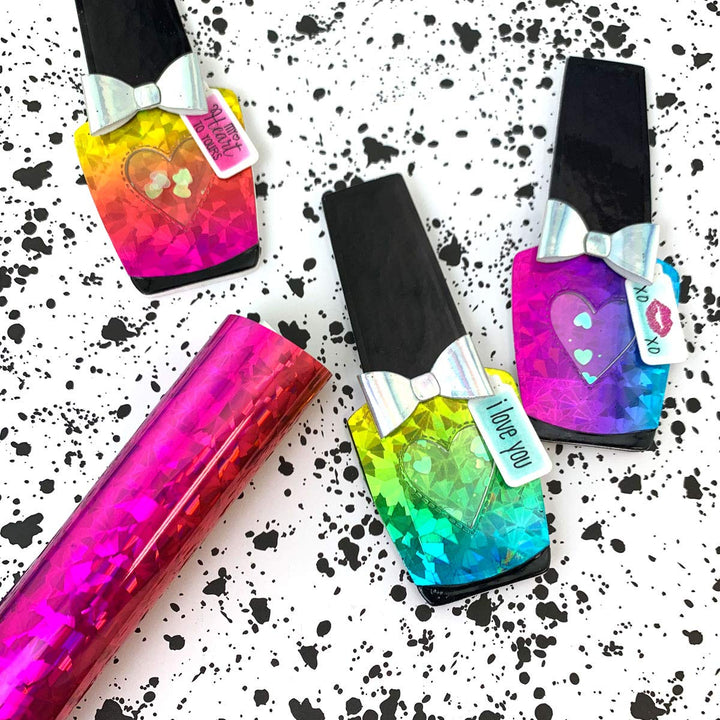 Deco Foil Specialty Transfer Sheets 6X12 5/Pkg-Rainbow Shattered Glass