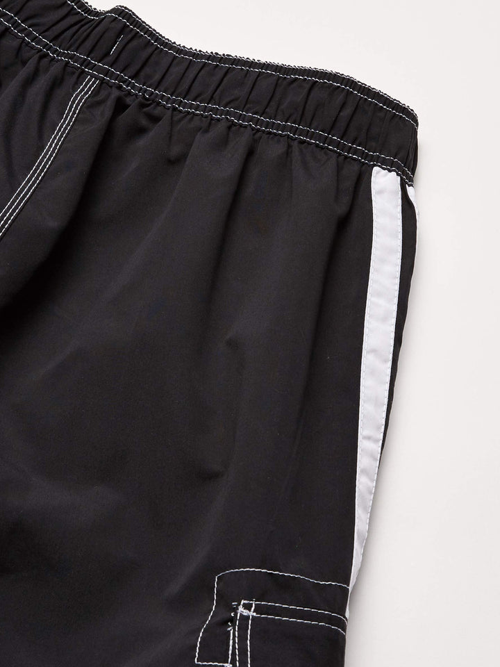 Men&#39;s Mako Core Performance Elastic Waist Swim Trunk, Black, Medium