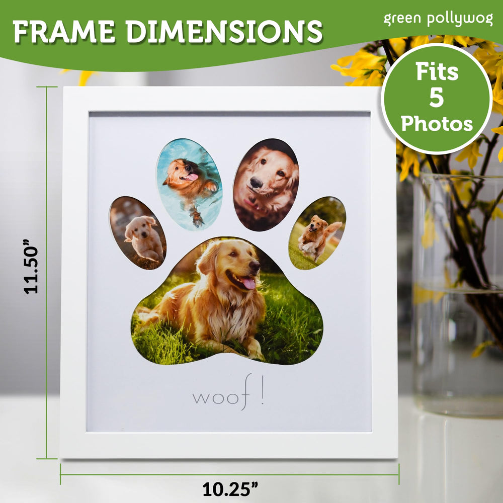 ,5-Opening Paw Print Collage Frame,Paw Print Picture Frame,Dog Frame for Pictures,Dog Mom Frame,Dog Dad Frame,Dog Paw Print Gifts,Pet Memorial Picture Frame,Pawprint Frame