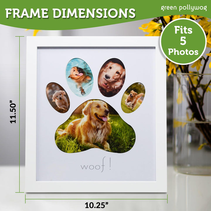 ,5-Opening Paw Print Collage Frame,Paw Print Picture Frame,Dog Frame for Pictures,Dog Mom Frame,Dog Dad Frame,Dog Paw Print Gifts,Pet Memorial Picture Frame,Pawprint Frame