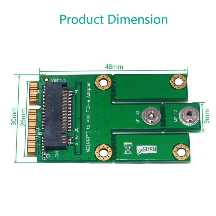 M. 2 NGFF Key B to Mini PCI-E Adapter with SIM Card Slo