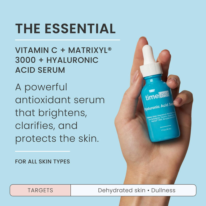 Hyaluronic Acid Vitamin C Serum - 1 oz - Brightens, Smooths, Rebuilds Collagen, Boosts Hydration - For All Skin Types