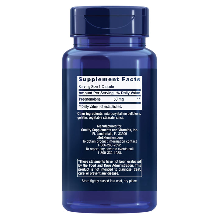 Pregnenolone, neurohormone, Promotes Memory Health and Brain Plasticity, Gluten-Free, Non-GMO, 100 Capsules