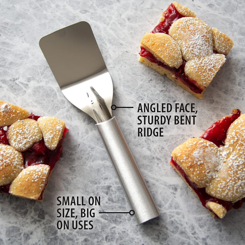 Rada Cutlery Mini Dessert Server - 7-1/2 Inch Stainless Steel Small Spatula with Aluminum Handle