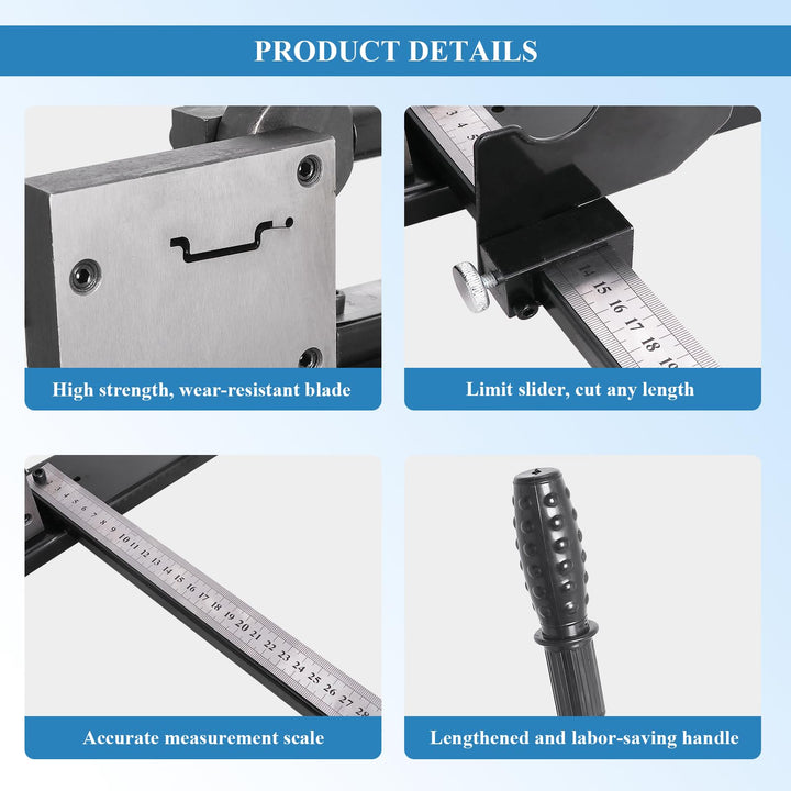 DIN Rail Cutter Steel Rail Cutting Machine Manual Guide Rail Cutter with Measuring Ruler for Cutting Steel Rail C45/DZ47/DC-35/TS35